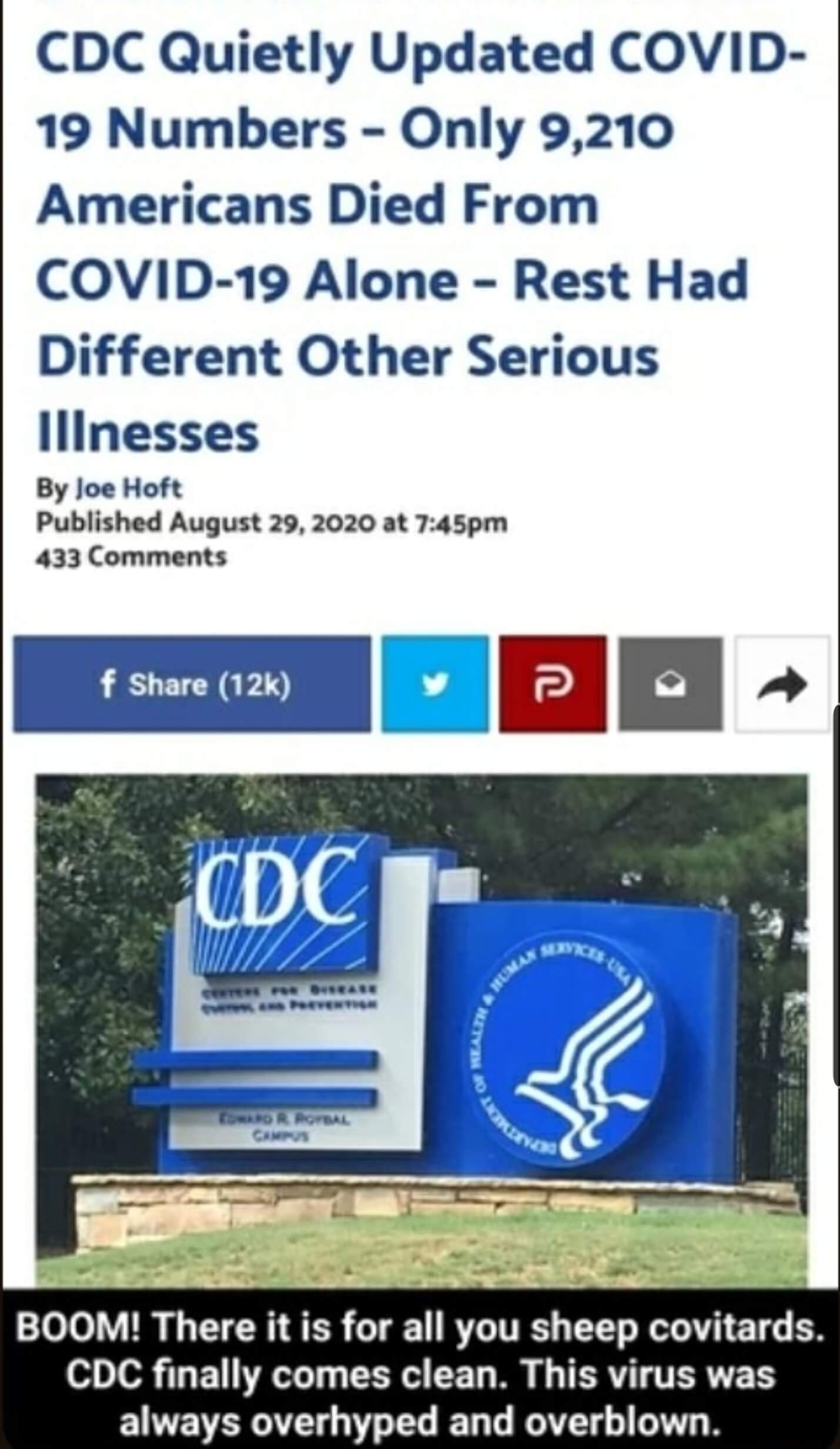 CDC QUIETLY CHANGES IT NUMBERS…..