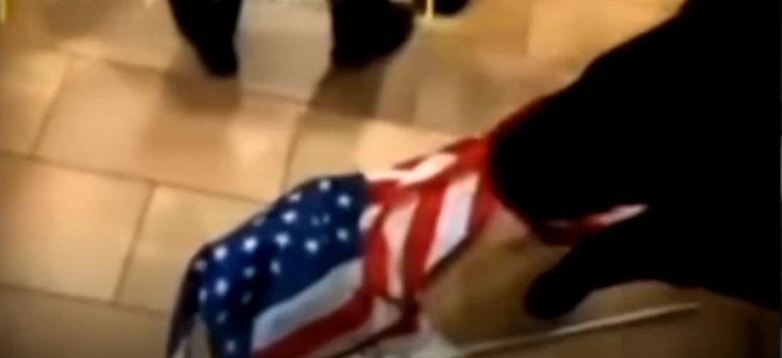NYPD Police STOMP on AMERICAN FLAG