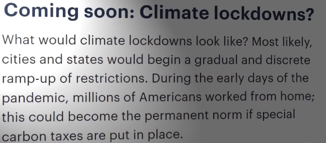 Incoming Carbon Taxes and Worldwide Climate Lockdowns