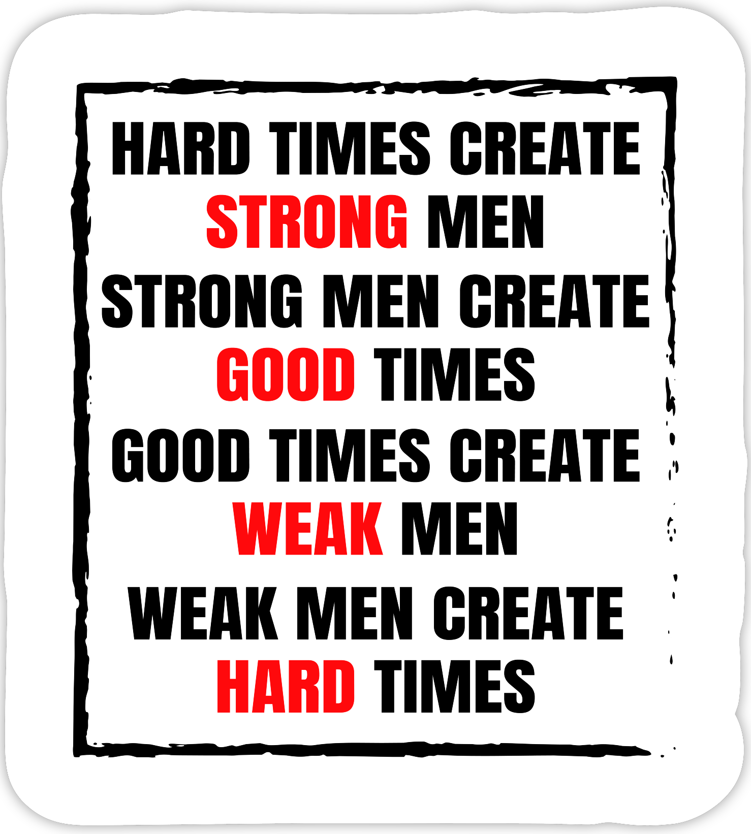Weak Men Create Hard Times…