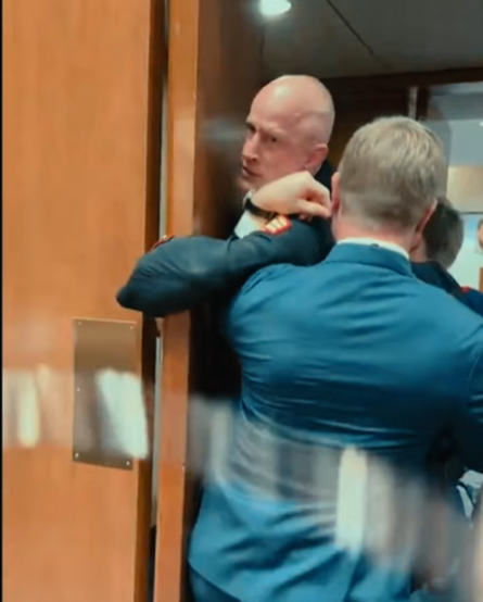 Navy SEAL Congressman BREAKS Marine Veteran Protestor’s ARM in Senate